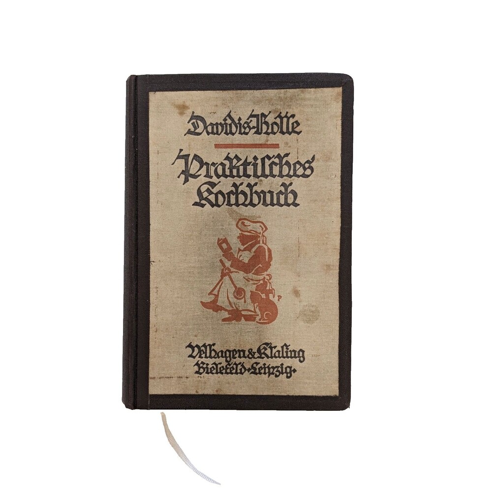 1931 Praktisches Kochbuch Davids-Holle German Cookbook w/ Illus & Plates Rebound